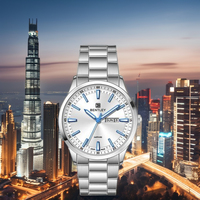 Montre STELLAR ELEGANCE au design minimaliste, mouvement à quartz en acier inoxydable, verre saphir, cadran lumineux de 30 mm