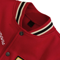 Veste universitaire camouflage à col montant, design personnalisé OEM, fabriquée avec broderie en chenille 100% laine