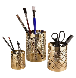 Office and Class Rooms <b>Stationery</b> Gold Finished Desk Organizer Brushes <b>Holders</b> Attractive Designer Pens <b>Holders</b> - Product Image 5