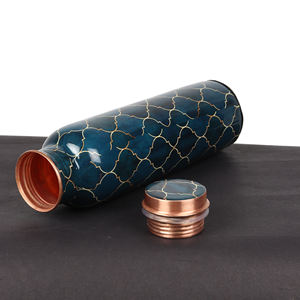 Wholesale Supply Printed Pure Copper Water <b>Bottle</b> with Direct Drinking Lid Latest Design for Home Office Travel Gym Use - Product Image 3