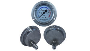 60mm Flüssigkeitsgefülltes Edelstahl-Bourdonrohr-Manometer 0-6,0 bar, Frontflansch zur Schalttafelmontage, 1/4 NPT Rückseitiger Eingang, Hydraulisch - Product Image 6