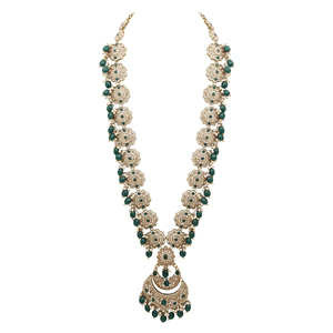 Conjunto de Collares Largos con Diseño Floral Chandbali Elegance Reverse AD - Product Image 4