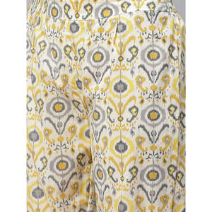 ชุดกางเกงผ้าฝ้ายพิมพ์ลาย kurta และ Ikat สีดำสำหรับผู้หญิง - Product Image 4