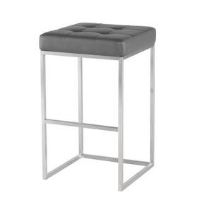 Taburete de Bar otomano de calidad antigua de diseño simple con top de terciopelo blanco soporte brillante de metal dorado mini taburete mejor tasa de venta de calidad - Product Image 4