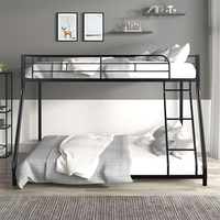 Lit superposé double sur grand lit en métal moderne et durable, réglable, avec cadre silencieux, barrières de sécurité et design peu encombrant pour un sommeil confortable, idéal pour villas et hôtels