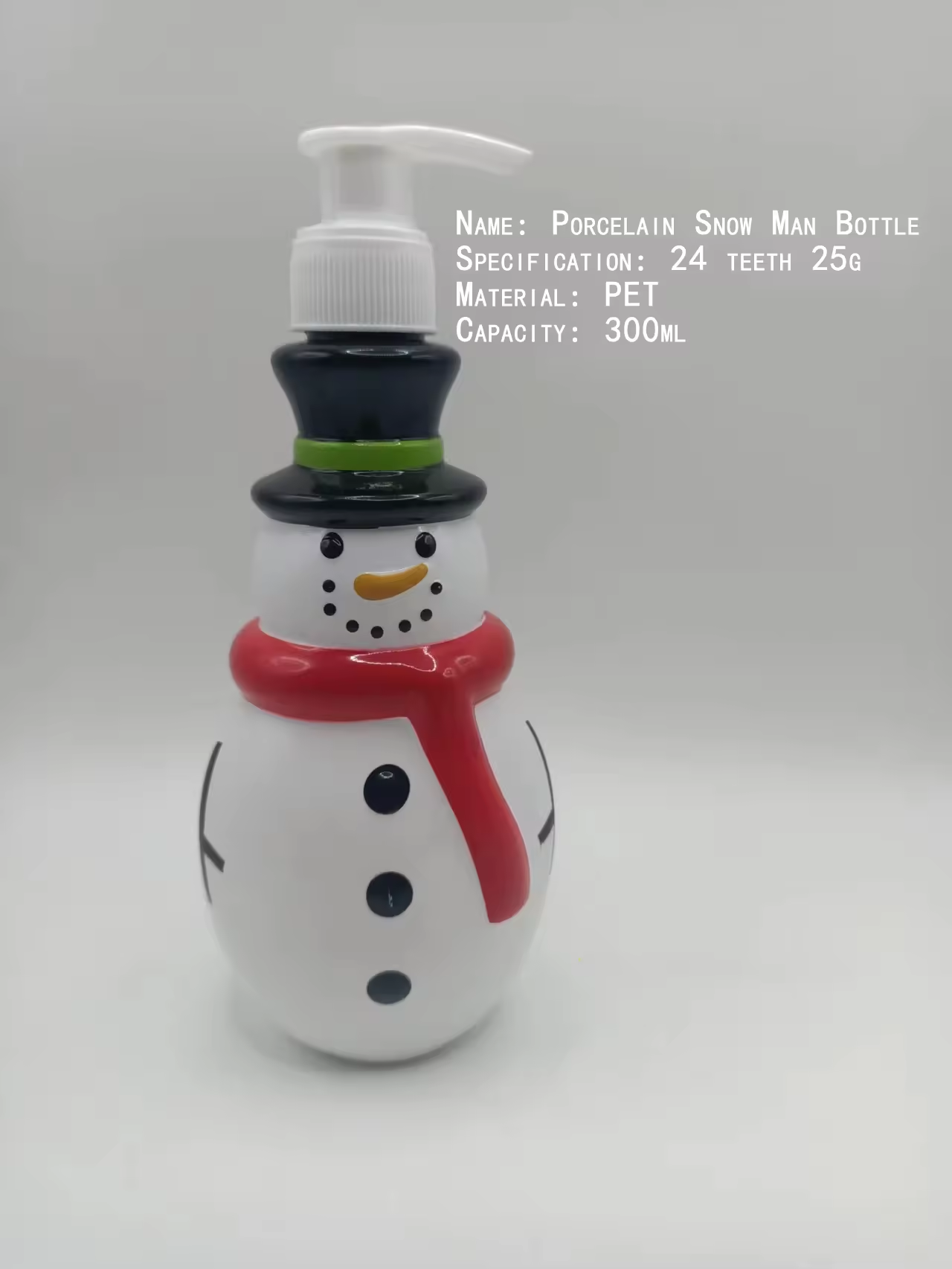 Porcelain snow man bottle