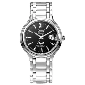 Ogival brand watch Mechanical Men's Watch with Date Display Window Stainless Steel Waterproof Watch SWISS ETA Round Taiwan