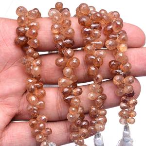 Cuentas de Circonita Marrón AAA+ de 5x7mm-6x8mm, Facetadas, en Forma de Lágrima, Circonita Natural Multicolor, Piedras Semipreciosas para Joyería - Product Image 3