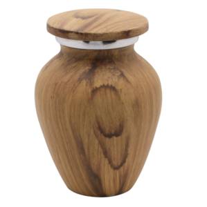 Urnas de recuerdo de aluminio de alta calidad, accesorios funerarios, recuerdo de aluminio con acabado de madera - Product Image 1