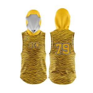 Maillots de football 7v7 de haute qualité, imprimés par transfert thermique, respirants, 100 % polyester, sans manches, courts, style américain - Product Image 2