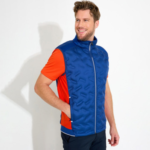 Chaleco con cremallera transpirable bordado con logotipo personalizado para hombre, chaqueta de golf sin mangas de punto transpirable, ropa exterior informal de verano - Product Image 3