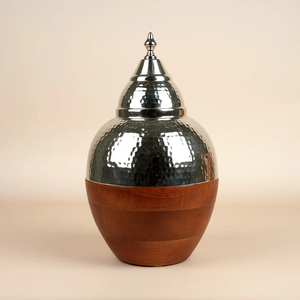 A-Tazón para servir dátiles árabes de una calidad en ollas Khajoor de estilo Medio Oriente con tapas de madera para servir Tazón de dátiles de chocolate - Product Image 4