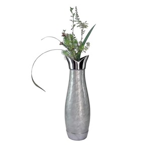 Stylish Silver Metal <b>Vase</b> Contemporary Decorative Accent for Modern Home Interior and Elegant Floral Displays From India - Product Image 1