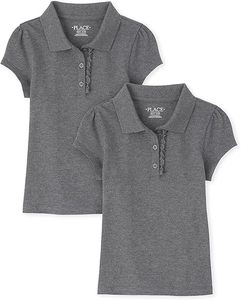 Bon service Polo à manches courtes avec fermeture à boutons Tissu performant évacuant l'humidité Motif imprimé solide résistant à la décoloration - Product Image 2
