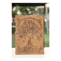 Journal en cuir fait main avec motif en relief arbre de vie et cahier vintage en pierres naturelles pour écrire et offrir