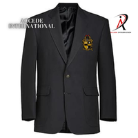 Blazer formel tricoté anti-rétrécissement à bouton unique avec crête Alpha PHI Alpha pour femme, style Wigston Academy, idéal pour l'école