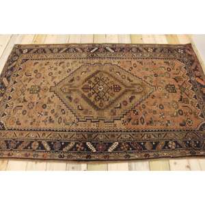 Tapis vintage 4,3x6,7 pieds, tapis turc, tapis en laine patchwork marron et noir - Product Image 2