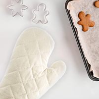 Maniques de cuisine en coton beige imprimées sur mesure 28*16cm, doublure matelassée plus épaisse, résistance à la chaleur accrue, pour la cuisson, la pâtisserie et la grillade, haute qualité
