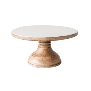 Support à gâteau de luxe en bois avec finition polonaise en bois naturel forme ronde Design moderne qualité authentique pour servir en fête - Product Image 3