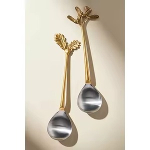 Gold Polished Stainless Steel Tableware <b>Salad</b> <b>Server</b> With Sleek Handles For Restaurants Events And Catering - Product Image 6