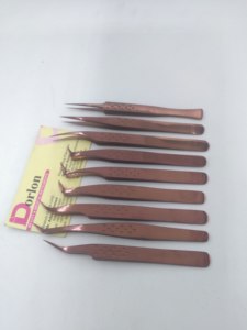 แหนบต่อขนตาพลาสม่าสีโรสโกลด์แหนบคุณภาพสูงปรับแต่งปลายขนตาที่ตั้งไว้ในปากีสถาน - Product Image 2