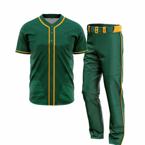 Ensemble d'uniformes de baseball softball pour hommes personnalisés de qualité 100% polyester respirant et confortable comprenant un maillot et un pantalon - Product Image 1
