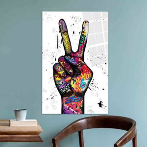 Arte de Graffiti con el Símbolo de la Paz: Decoración de Pared en Lienzo Impreso Personalizado, ARTE EN VIDRIO TEMPLADO - Product Image 1
