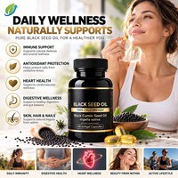 Fabricant OEM – Gélules d'huile de cumin noir 60 capsules – Huile de Nigella Sativa pressée à froid – Complément alimentaire à base de plantes pour l'immunité – Marque privée
