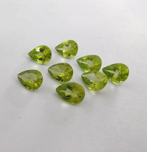 AAA + Calidad Peridoto natural Forma de pera Corte facetado Calibrado Forma de lágrima Piedras preciosas al por mayor - Product Image 6