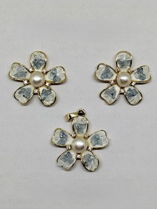 Gold Plated <b>Pearl</b> <b>Pendant</b> Set for Women Jewelry Alloy Material - Product Image 4