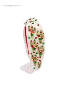 Bandeaux de jour de Noël Accessoires pour cheveux Bandeaux de Noël Filles Bandeaux noués perlés à la main - Product Image 3