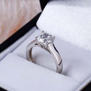 Jeulia Cushion Cut Sterling Silver Engagement Ring Trendy IGI Certified - Product Image 6