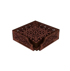 Sous-verres à thé en bois brun foncé fabriqués à la main ensemble de cuisine de style classique pour décor de table à thé et à café - Product Image 1