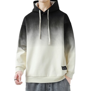 Nuevo diseño de logotipo personalizado etiqueta ecológica sudaderas con capucha para hombre gradiente ácido lavado vintage de talla grande sudaderas con capucha para hombre - Product Image 3