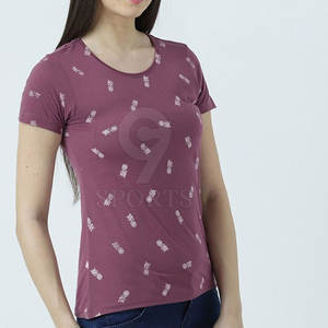 Camiseta estampada de cuello redondo de alta calidad para mujer, Material de algodón ecológico a la moda - Product Image 2