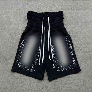 100% Cotton Streetwear <b>Men's</b> Oversized Baggy Double Waist Sweat <b>Shorts</b> Custom Solid Eco-Friendly Quick Dry High Street Style - Product Image 1