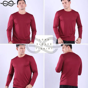 เสื้อยืดแขนยาวผ้าไมโครไฟเบอร์สำหรับผู้ชาย คุณภาพสูง สำหรับออกกำลังกาย สวมใส่สบาย ดีไซน์ OEM แบบกำหนดเอง แห้งเร็ว - Product Image 2