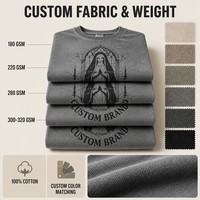 T-shirt gris graphique surdimensionné à col rond et manches courtes en tricot 100% coton écologique, streetwear pour homme