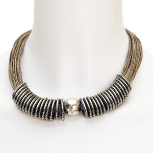 Collier court fantaisie en résine fait à la main en métal et coton attrayant pour femme fait à la main Cadeau de mariage fantaisie X Mas - Product Image 2