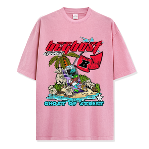 เสื้อยืด100% พิมพ์ลายแบบสวมหัวสำหรับผู้ชายเสื้อยืดพิมพ์ลายแขนสั้นโอเวอร์ไซส์ผ้าฝ้าย - Product Image 1