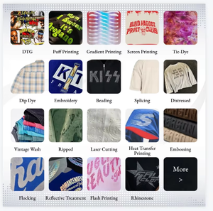 Vente chaude pantalons pour hommes partout imprimé coton éponge français pantalons de survêtement à jambes larges surdimensionné poids lourd Baggy pantalons de survêtement lavés - Product Image 5