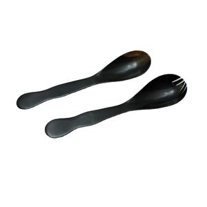 ชุดช้อนตักสลัดควายธรรมชาติชุดทำสลัดผักด้วยมืออุปกรณ์ในครัว - Product Image 1