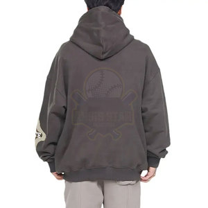Hombres Slim Fit Casual Puff Impresión 100% Algodón Sudaderas con capucha Temporada de invierno Cuello con capucha Disponible en línea - Product Image 5