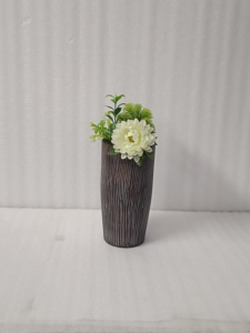 Décoration de maison et jardin artisanale de ferme moderne Grand marron antique vintage 100% indien Mango Wood Vase pots de fleurs et jardinières - Product Image 5