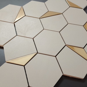 ลองนึกภาพด้วยกระเบื้องโมเสค Hexagone75mm แบบเต็มตัวผนังเซรามิกเคลือบและพื้นสำหรับห้องน้ำผนังและพื้นห้องรับ - Product Image 3
