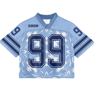 เสื้อยืดพิมพ์ลายบ็อกซี่โอเวอร์ไซส์สำหรับผู้ชายเสื้อยืดอเมริกันฟุตบอลแนวสตรีทเสื้อเจอร์ซีย์ใส่ได้ทั้งผู้ชายและผู้หญิง - Product Image 6