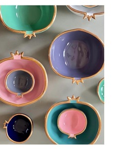 ชามตกแต่งรูปทับทิมทำมือถาดวางกลางศิลปะการออกแบบผลไม้ที่ไม่เหมือนใครเน้นการตกแต่งสำหรับบ้านห้องครัวห้องนั่งเล่น - Product Image 6