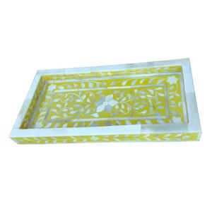 Bandeja con incrustaciones de hueso de diseño superior con patrones de diseño floral, bandeja para servir con incrustaciones de hueso para ocasiones navideñas - Product Image 5