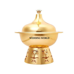 Hotpot de acero inoxidable con acabado dorado, hecha a mano cazuela de calidad superior, diseñador de forma redonda, nuevo calentador de alimentos de Metal - Product Image 1