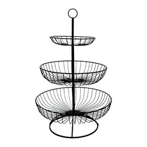 New Arrival 3-Tier Iron Wire <b>Storage</b> Basket Custom Shaped Metal Fruit & <b>Vegetable</b> <b>Rack</b> with Black Finished Handmade Bulk - Product Image 1